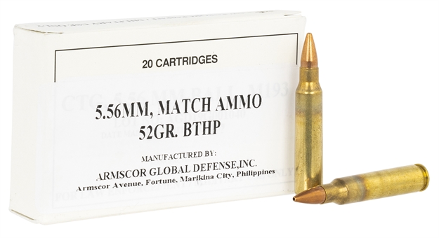 Picture of Armscor 50255 Rifle Ammo Match Proof 5.56X45mm Nato 52 GR Boat-Tail Hollow Point (Bthp) 20 Bx/ 50 CS