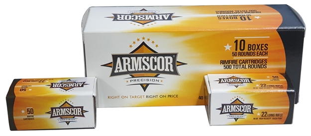 Picture of  Armscor 50439 Precision  22 LR 40 GR Solid Point 50 Per Box 100 CS