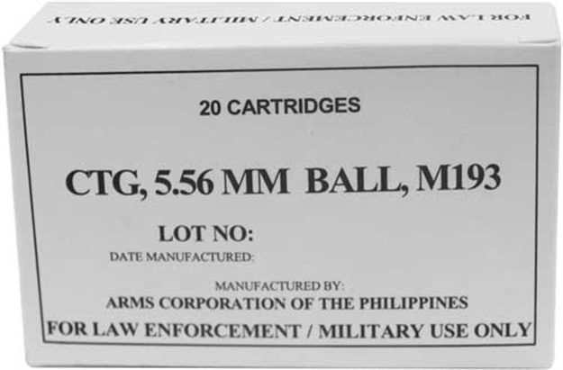 Picture of Armscor Ammo .223 Remington 55Gr. Fmj (M193) 20-Pack