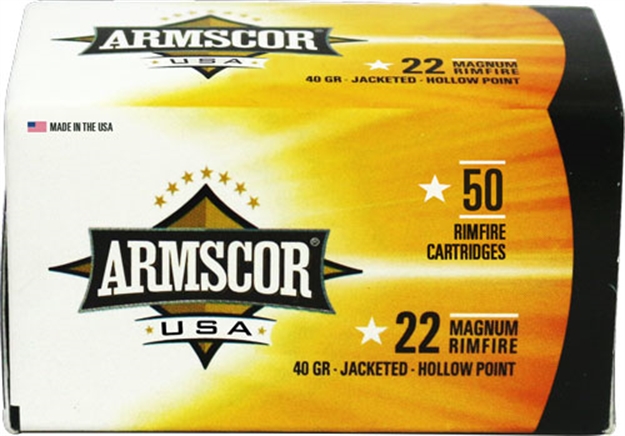 Picture of Armscor 22Wmr 40Gr Jhp 1875Fps 50Rd 40Bx/Cs FAC22M-1N