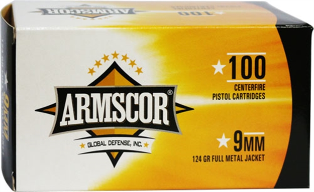 Picture of Armscor Ammo 9Mm Luger 124Gr. Fmj Value Pack 100 Round Pack