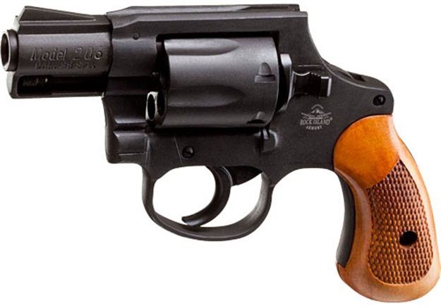 Picture of  Rock Island 51280 M206  Small Frame 38 Special 6Rd 2" Black Parkerized Steel Barrel, Cylinder & Frame, Checkered Wood Grip, Transfer Bar Safety, Concealed Hammer 4806015512806