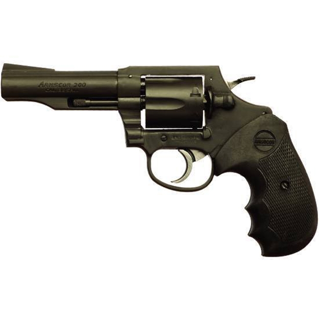 Picture of  Rock Island 51261 M200  Medium Frame 38 Special 6Rd 4" Black Parkerized Steel Barrel, Cylinder & Frame, Black Finger Grooved Grip, Transfer Bar Safety, Exposed Hammer