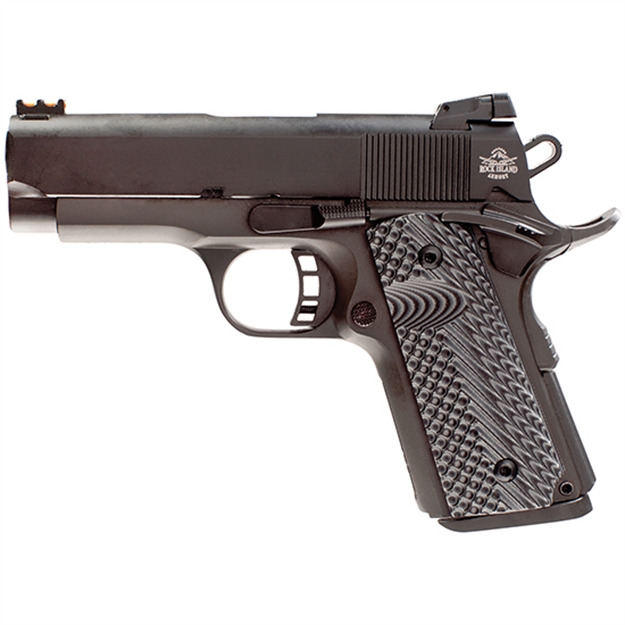 Picture of  Rock Island 51479 Rock Ultra CS 45 Acp Caliber With 3.50" Barrel, 7+1 Capacity, Overall Black Parkerized Finish Steel, Beavertail Frame, Serrated Slide & Black/Gray G10 Grip