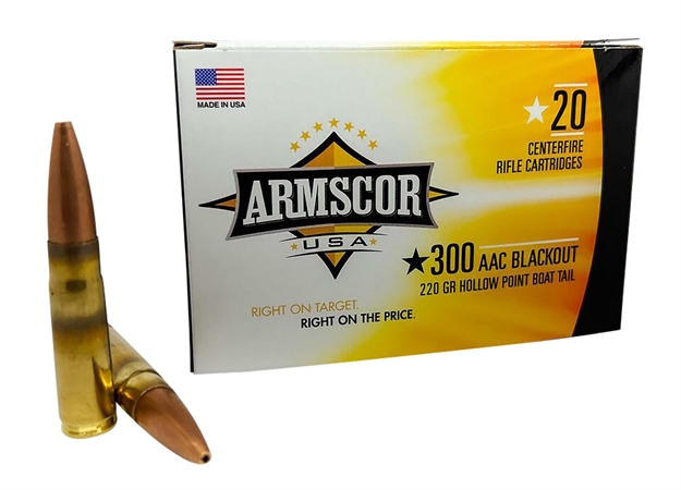 Picture of Armscor Fac300aac3n Usa  300Blackout 220Gr Hollow Point Boat Tail 20 Per Box/10 Case FAC300AAC-3N 812285022048