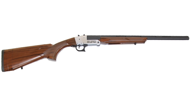 Picture of  Rock Island Tk104 Traditional Single Shot 410 Gauge With 20" Black Parkerized Barrel, 3" Chamber, 1Rd Capacity, Silver Anodized Metal Finish & Woodgrain Finish Synthetic Stock Right Hand (Full Size) 812285025391