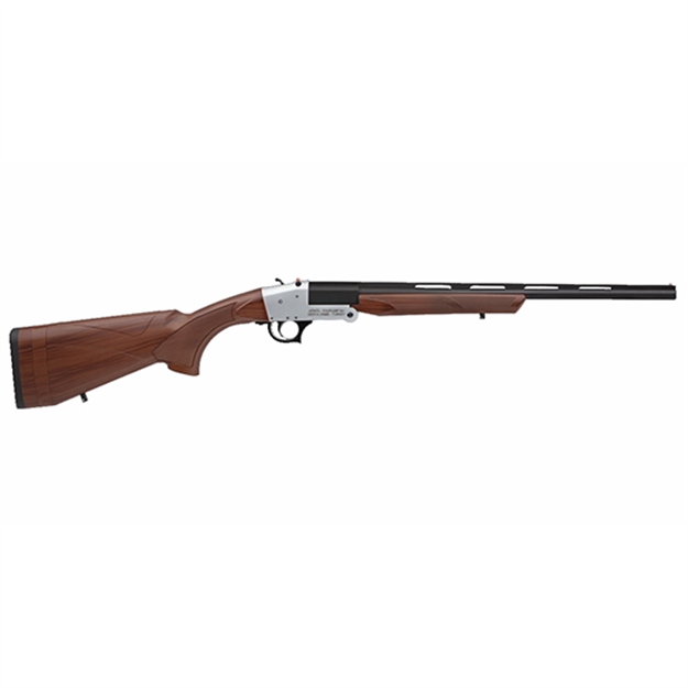 Picture of  Rock Island Tk104 Traditional Single Shot 410 Gauge With 20" Black Parkerized Barrel, 3" Chamber, 1Rd Capacity, Silver Anodized Metal Finish & Woodgrain Finish Synthetic Stock Right Hand (Full Size)