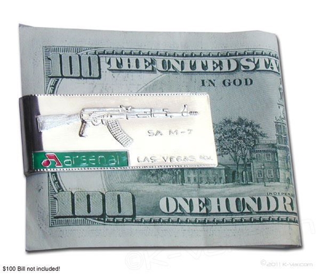 Picture of Arsenal Money Clip With Arsenal Logo. Solid  .925 Pure Silver