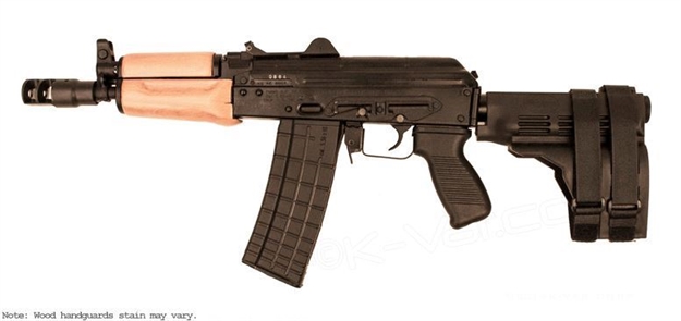 Picture of Arsenal Slr-106Ur Pistol, 5.56X45 Caliber, Bulgarian, Side Rail, With Sig Sauer'S Stabilizing Brace Wood Handguard