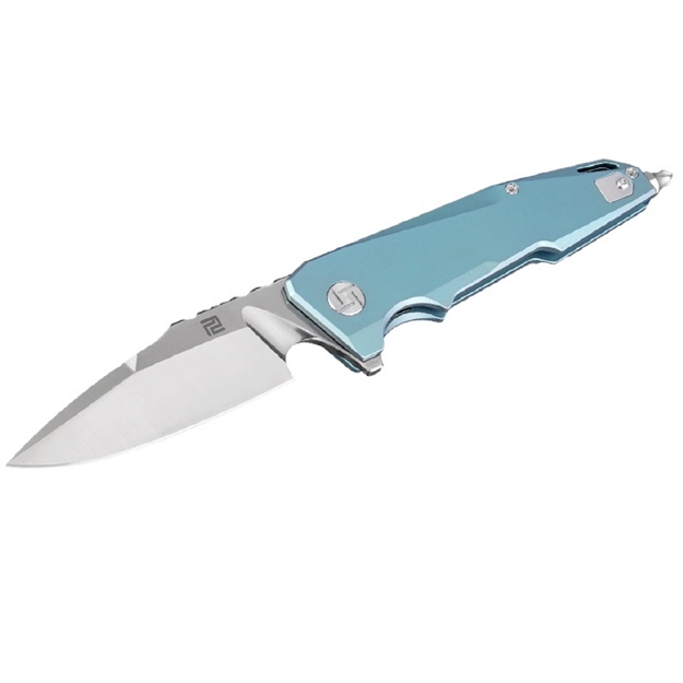 Picture of Artisan Predator Folder 3.74 IN Green Titanium Handle S35vn