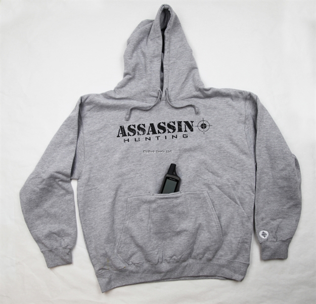 Picture of Assassin Fishing Hooded Sweatshirt Grey-Medium