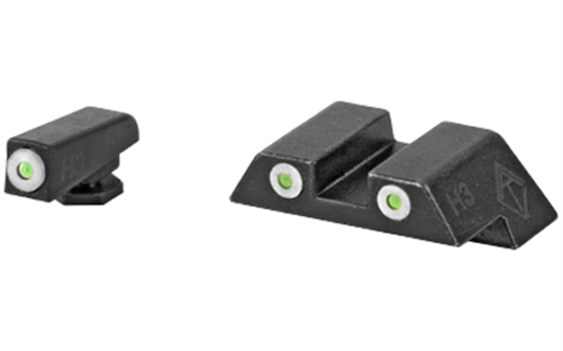 Picture of  Ati Atinsglolf Ati Night Sight Glock Large Frame  Green Tritium White Outline Front Sight-Green Tritium White Outline Rear Sight 819644023050