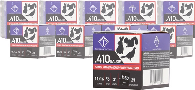 Picture of Ati Ammunition Game Load 410 3" 11/16Oz #6 1200Fps 250Rd Case Lot ATIAC41036C 810113111117