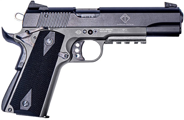 Picture of  Ati Gerg1911adopgr Gsg 1911  22 LR 10+1 5" Black Steel Barrel, Black Parkerized Serrated Slide, Gray Polymer Grip