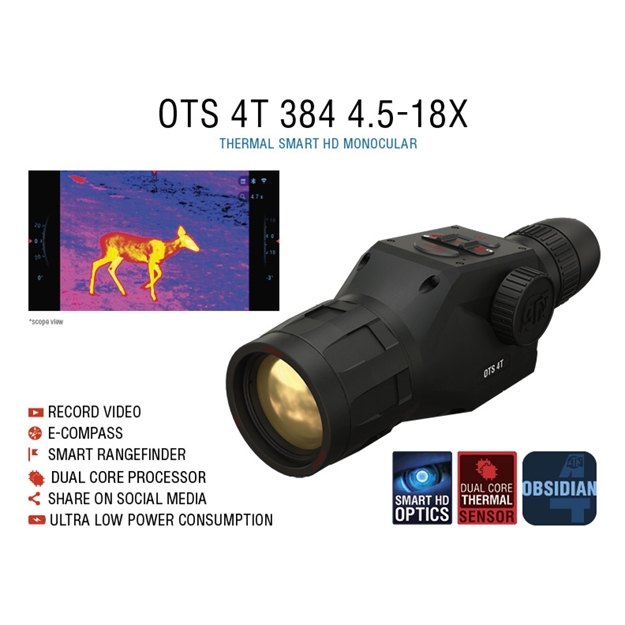 Picture of Atn Ots 4T, 4.5-18X, 384X288, Thermal Viewer W/ Full HD Video Rec, Wifi, Zoom, Smartphone Control