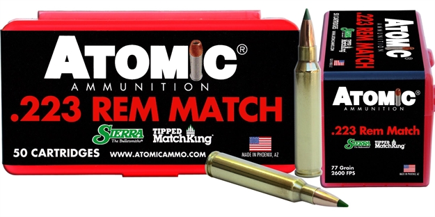 Picture of Atomic 00452 Match 223 Remington/5.56 Nato 77 GR Tipped Matchking 50 Bx/ 10 CS