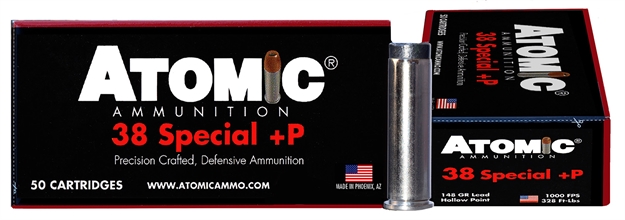 Picture of  Atomic Ammunition 00419 Pistol Precision Craft 38Special +P 148Gr Lead Hollow Point 50 Per Box/10 Case