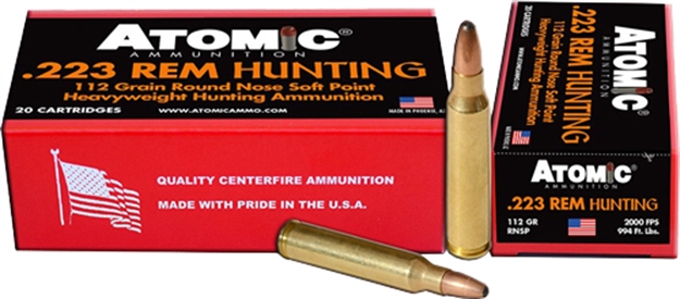 Picture of Atomic Ammunition Ammo .223 Rem. 112Gr. Roundnose Softpoint 20-Pack
