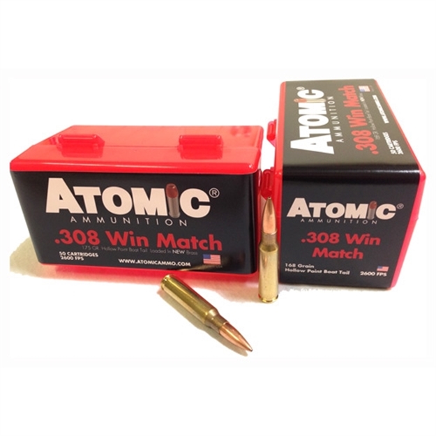 Picture of  Atomic Ammunition 00426 Rifle Match 308Win 168Gr Hollow Point Boat Tail 50 Per Box/10 Case