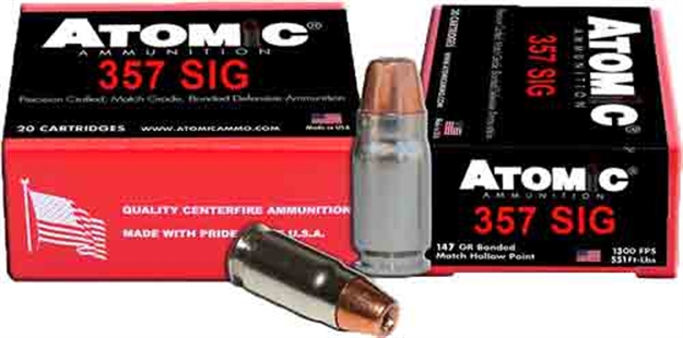 Picture of Atomic Ammunition 357 Sig 147Gr Jhp 20Rd 10Bx/Cs A4553
