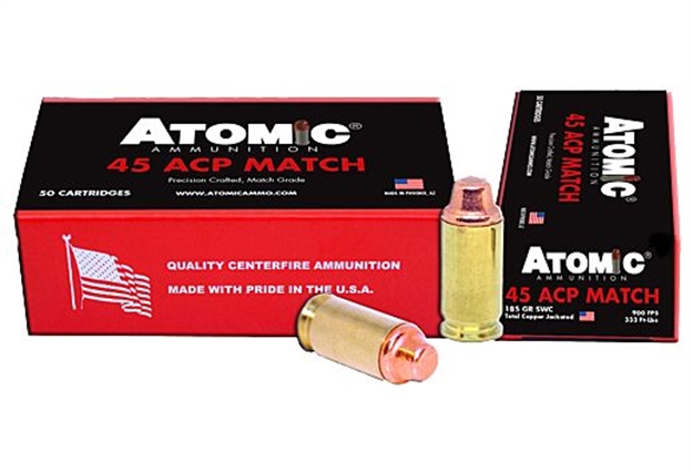 Picture of Atomic Ammunition 45 Acp Match 185Gr Lead Swc Copper Plated 50Rd 10Bx/Cs 00448 858767004485