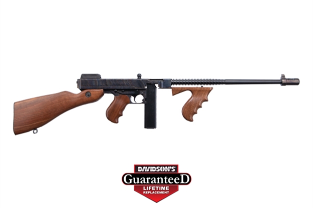 Picture of  Thompson T1ch 1927A-1 Deluxe 45 Acp Caliber With 18" Barrel, 20+1 Capacity (Stick), Color Case Hardened Metal Finish, American Walnut Stock Wood Grip Right Hand 602686421935