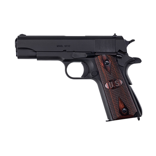 Picture of Auto-Ordnance 1911Bkocw 1911 A1 Commander 45 Acp 9+1 4.25" Matte Black Serrated  Carbon Steel Slide Matte Black Matte Black Carbon Steel Checkered Wood W/Integrated US Logo Grips Right Hand 1911BKOWC