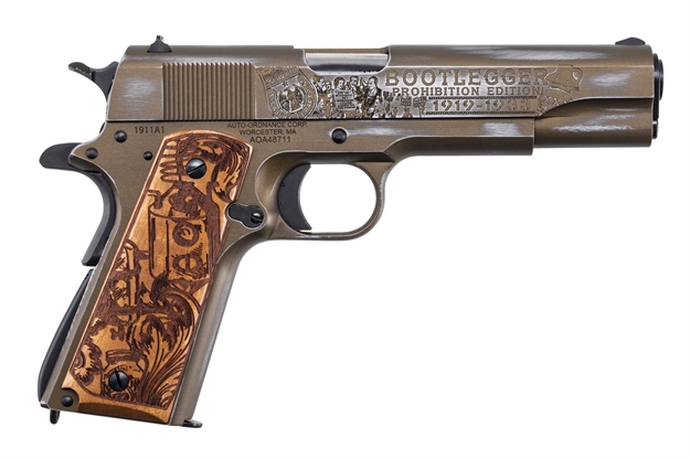 Picture of Auto Ordnance / Thompson Trump-3 2020 Special Edition 1911 Semi-Auto Pistol,  45 Acp, 5" Bbl, Custom Engraved, One 7 Round Magazine 1911BKOC8