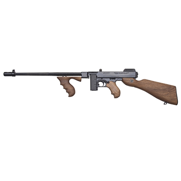 Picture of  Thompson T110s 1927A-1 Deluxe 45 Acp Caliber With 16.50" Barrel, 10+1 Capacity (Stick), Blued Metal Finish, American Walnut Stock Wood Grip Right Hand 602686211048