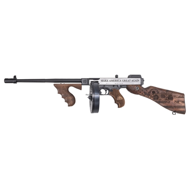 Picture of Auto Ordnance / Thompson Trump Semi-Auto Rifle, 45 Acp, 16.5" Bbl, Engraved Stock, Engraved Receiver, 50-Rnd Drum & 20-Rnd Stick Magazine