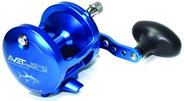 Picture of Avet MX Single Speed Conv Reel, Rh, 8Bb, 5.8:1 Ratio, Braid 40/960, 50/680, Mono 20/360, 25/320, Blue