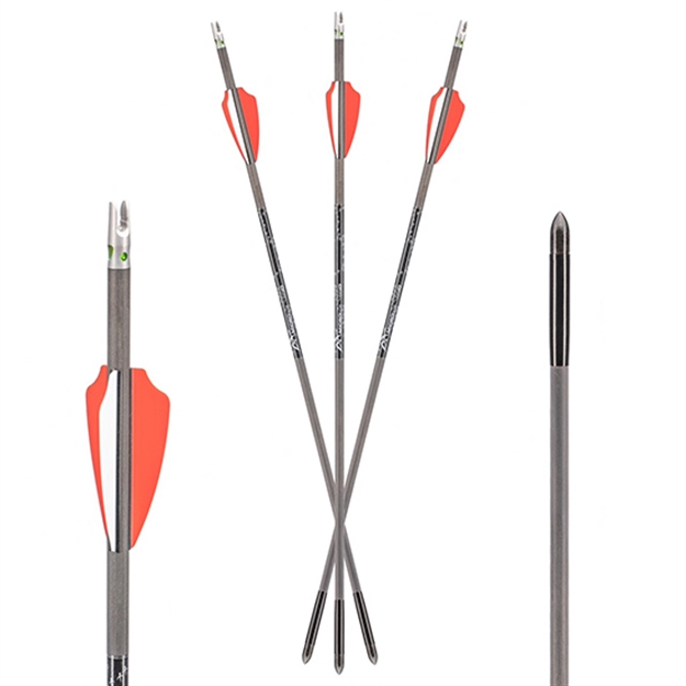 Picture of  Axe Crossbows Ax10004 Axe 440 Bolt Combo Pack Gray/Orange/White 19" 3 Bolts And 3 Lighted Nocks 818322014724