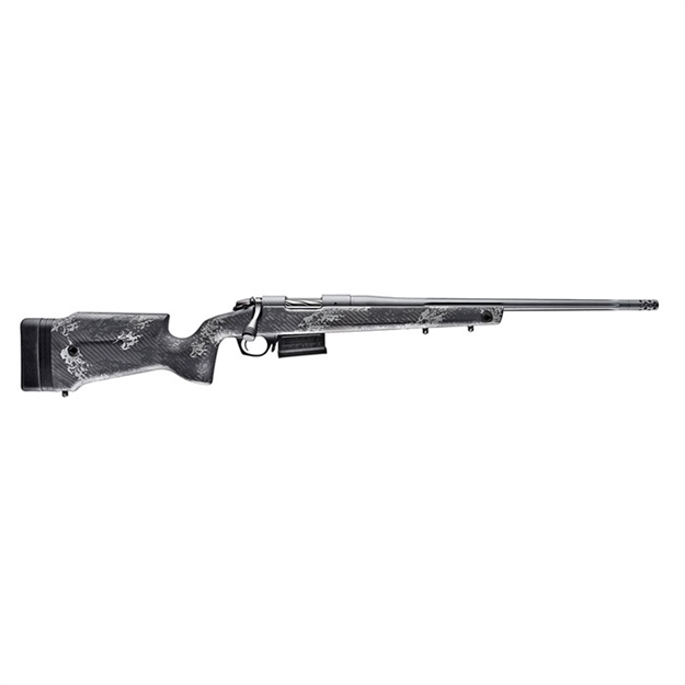 Picture of  Bergara Rifles B14sm759 B-14 Crest 6.5 Prc 3+1 20" Fluted/Threaded, Sniper Gray Cerakote Barrel/Rec, Monte Carlo Carbon Fiber Stock With Black & Gray Splatter, Omni Muzzle Brake