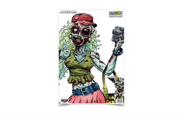 Picture of  Birchwood Casey 35665 Darkotic Shopping Spree Zombie Valley Girl Paper Hanging Universal 12" X 18" Multi-Color Impact Enhancement Splatter 8 Per Pkg