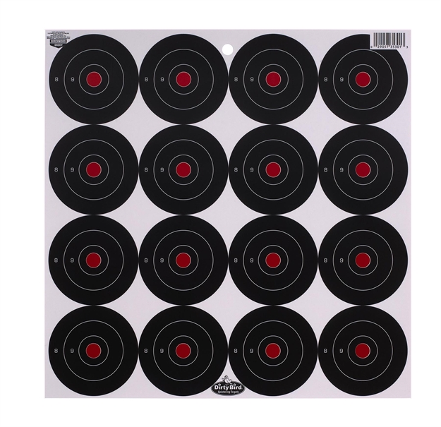 Picture of  Birchwood Casey 35309 Dirty Bird  3" Bullseye Tagboard Hanging Black/White 12 PK