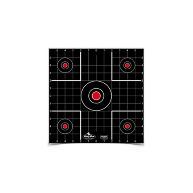 Picture of  Birchwood Casey 35212 Dirty Bird  Bullseye Tagboard Hanging 12" Black/Red 12 PK