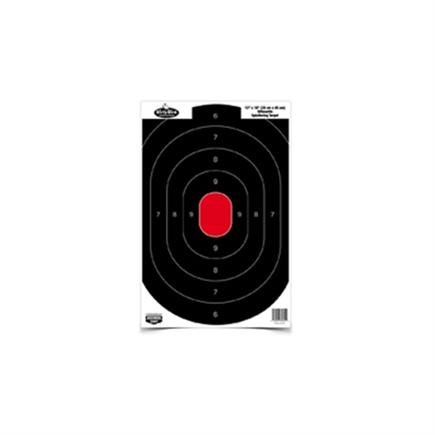Picture of  Birchwood Casey 35608 Dirty Bird  Silhouette Tagboard Hanging Pistol 12" X 18" Black/White 8 Per Pkg 029057356083