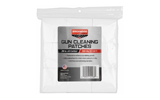 Picture of  Birchwood Casey 41166 Gun Cleaning Patches .38-.45 Cal Cotton 2.25" 500 Per Pkg