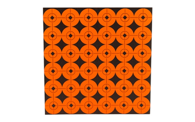 Picture of  Birchwood Casey 33901 Target Spots  Self-Adhesive Paper Black/Orange 1" Bullseye 360 Pack 029057339017