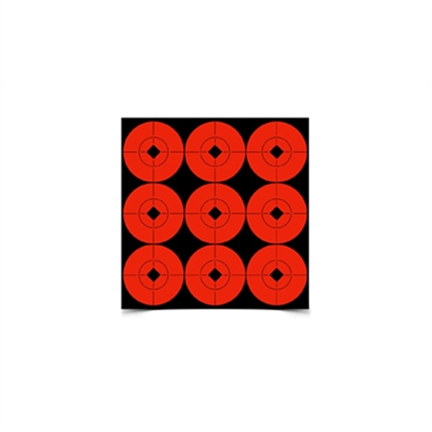 Picture of  Birchwood Casey 33902 Target Spots  Self-Adhesive Paper Black/Orange 2" Bullseye 90 Targets 029057339024