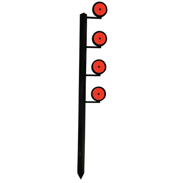Picture of  Birchwood Casey 47424 World OF Targets Dueling Tree Rimfire Pistol/Rifle Black/Orange Steel Circle Standing