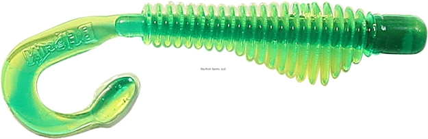 Picture of B-Fish-N Authentx Moxie Curltail Swimbait, 3", 8 Pk, Chart/Green Core