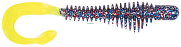 Picture of B-Fish-N Authentx Moxie Curltail Swimbait, 3", 8 Pk, Firecracker/Chart Tail