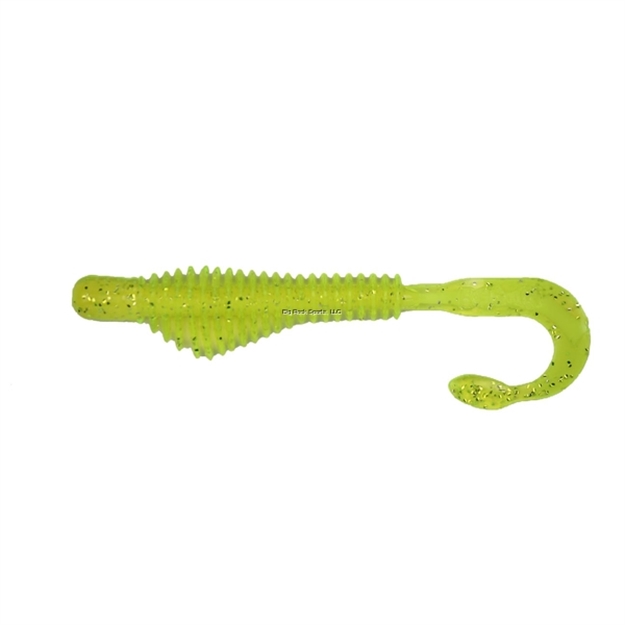 Picture of B-Fish-N Authentx Moxie Curltail Swimbait, 4", 8 Pk, Chartreuse-Silver Flake/White Core