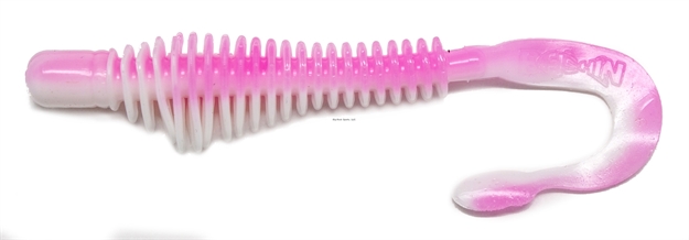 Picture of B-Fish-N Authentx Moxie Curltail Swimbait, 4", 8 Pk, Pink/White