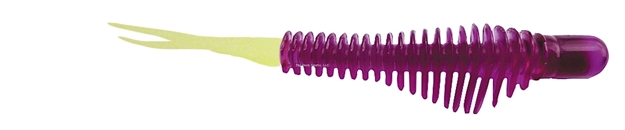 Picture of B-Fish-N Authentx Ribb-Fin Swimbait, 4.25", 8 Pk, Purple/Chart Tail