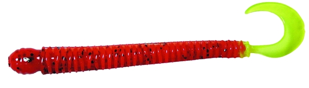 Picture of B-Fish-N Authentx Ringworm, 4", 12 Pk, Catalpa Orange/Chartreuse Tail