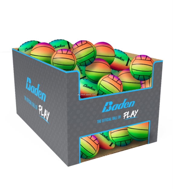 Picture of Baden Vinyl 6" Balls Basketball/Football/ Soccer/ Rainbow Colors 30 Pc/Display