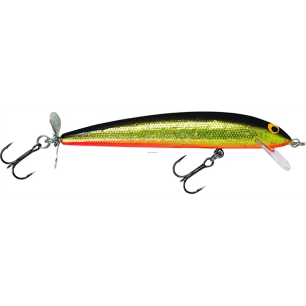 Picture of Bagley Lures Bang-O-Lure Balsa Spin Tail Minnow, 4 1/4", 1/4 Oz, Black Back/Gold Foil