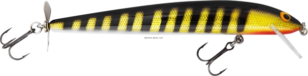 Picture of Bagley Lures Bang-O-Lure Balsa Spin Tail Minnow, 4 1/4", 1/4 Oz, Black Stripes ON Gold Foil